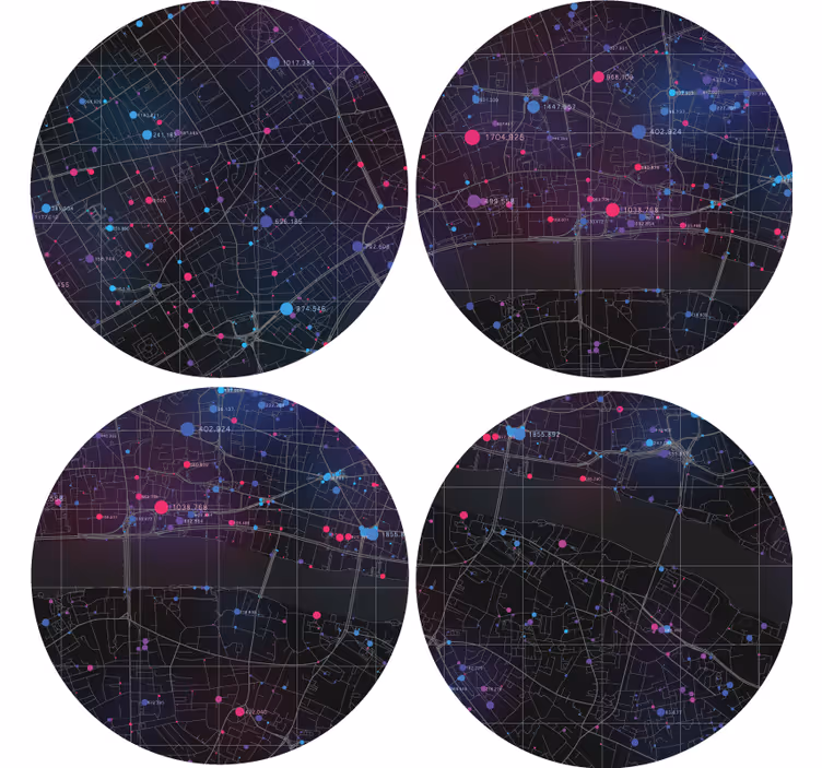 Dessous de verre motif carte abstraite - TenStickers