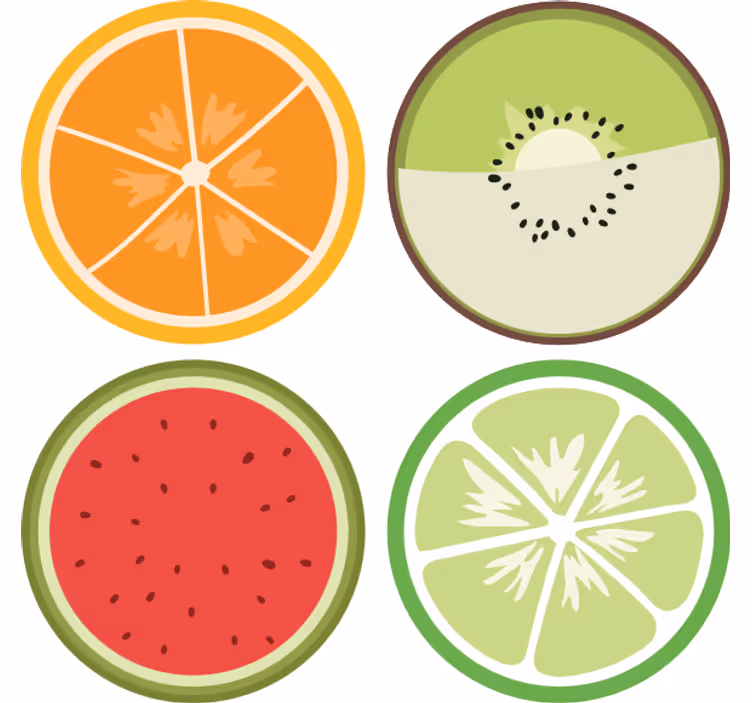 Dessous de verre moderne tranches de fruits citrus - TenStickers