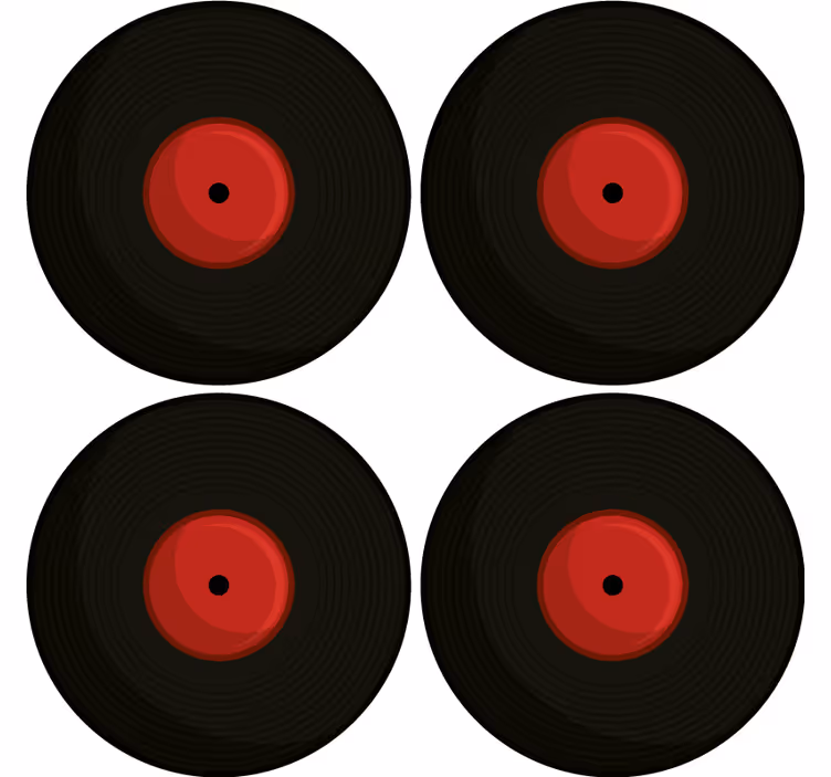 Dessous de verre vintage design disques vinyles rétro - TenStickers