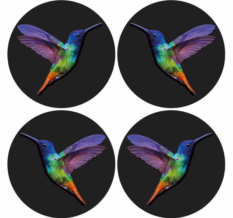 Dessous de verre geek motif colibri coloré - TenStickers
