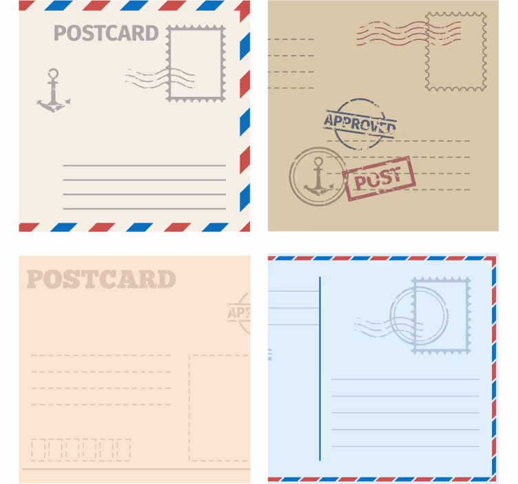 Dessous de verre moderne design carte postale vintage - TenStickers