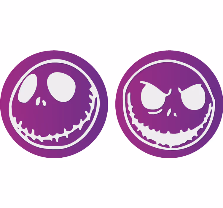 Dessous de verre halloween visages de crâne - TenStickers