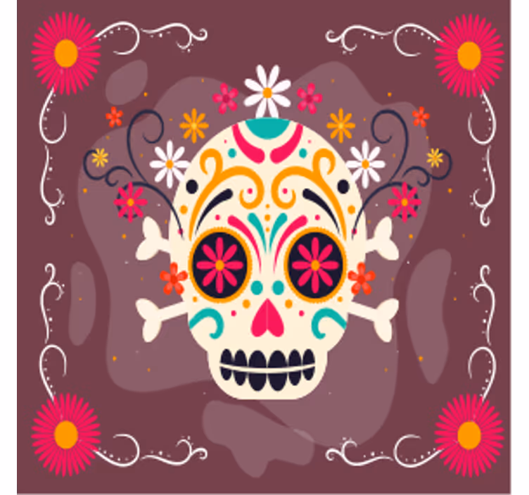 Dessous de verre halloween motif de crâne coloré - TenStickers