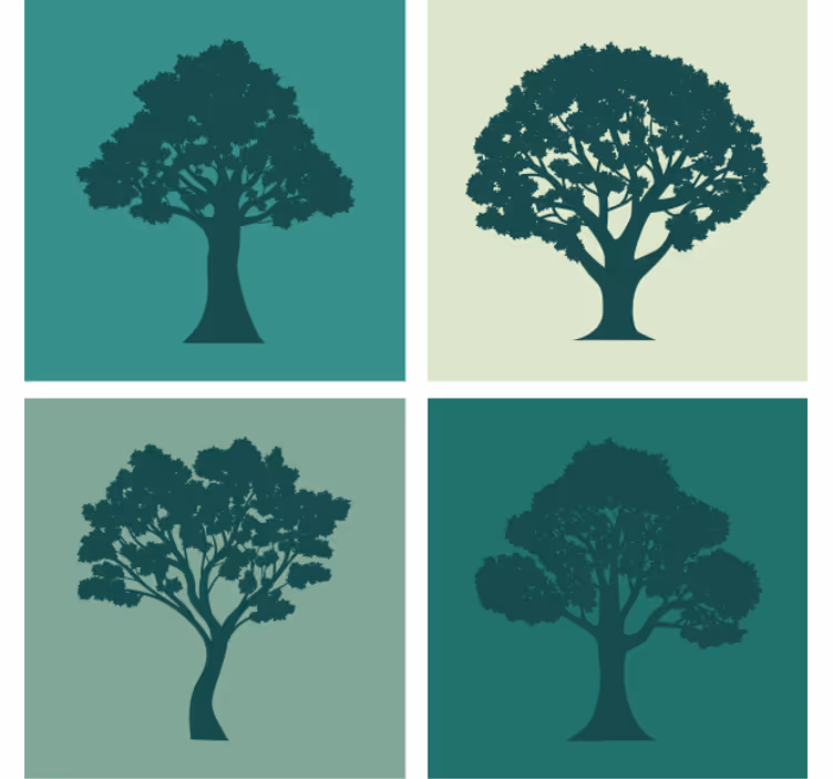 Dessous de verre collection silhouettes d'arbres - TenStickers