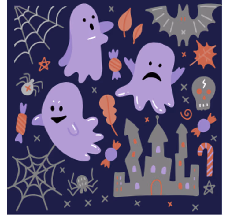 Dessous de verre halloween motif de fantômes fantaisistes - TenStickers