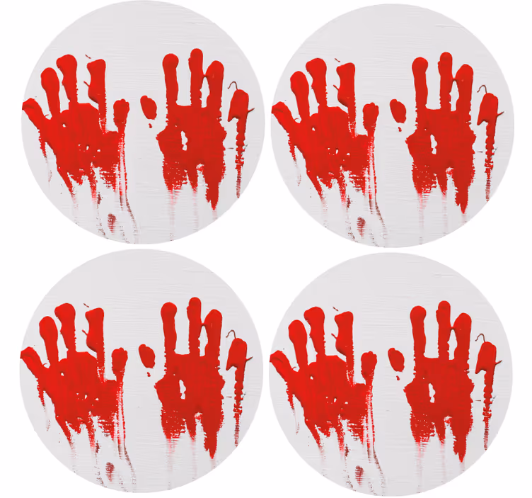 Dessous de verre halloween motif empreintes rouges - TenStickers