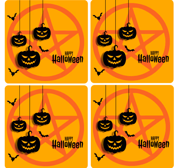 Dessous de verre Halloween motif de citrouille effrayant - TenStickers