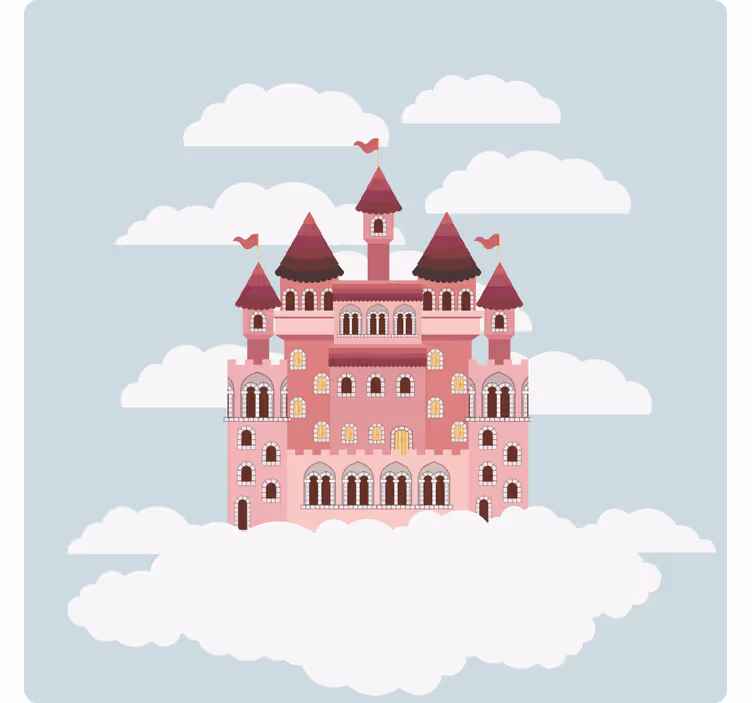 Dessous de verre geek illustration château féerique - TenStickers