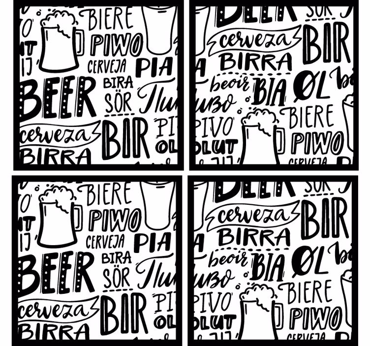 Dessous de verre bière terminologie variée - TenStickers