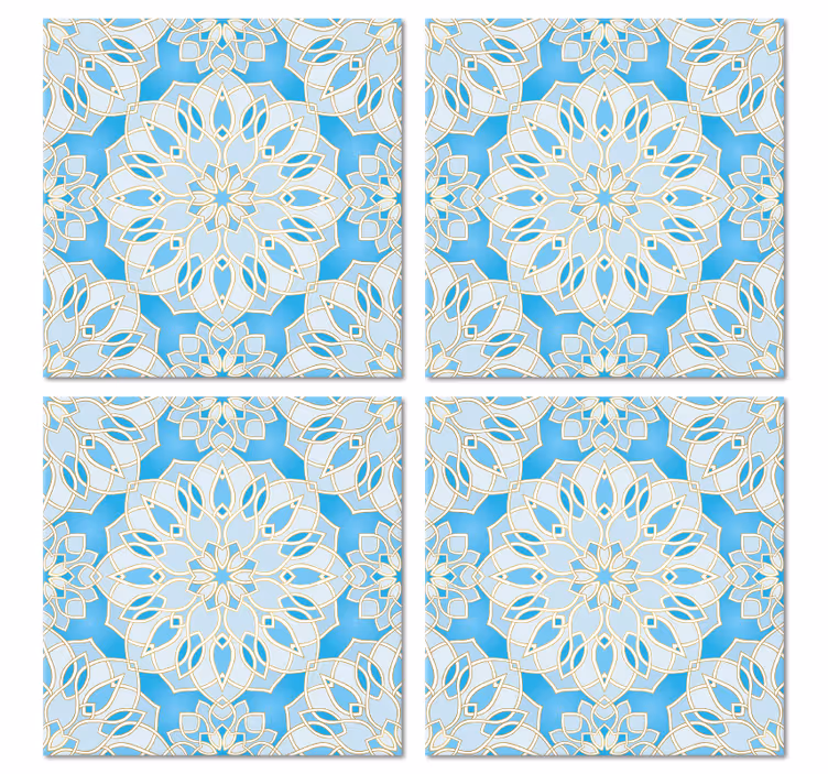Dessous de verre Écusson de fleur intriqué - TenStickers