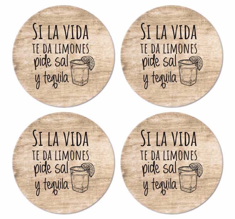 Dessous de verre citation savourez les moments de vie - TenStickers