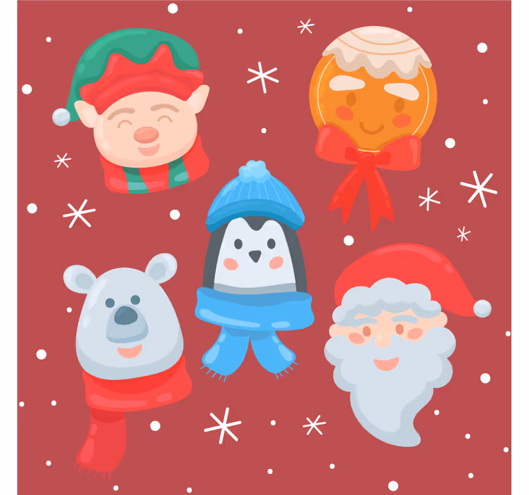 Dessous de verre noël assortiment de figurines festives - TenStickers
