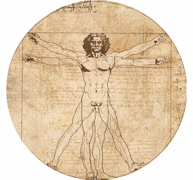 Dessous de verre moderne illustration de la figure vitruve - TenStickers