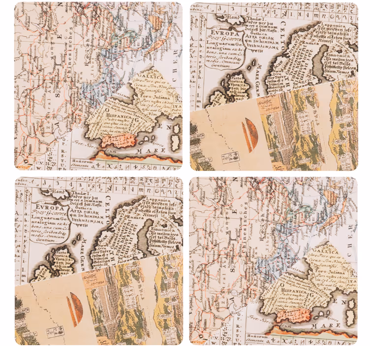 Dessous de verre vintage carte ancienne - TenStickers