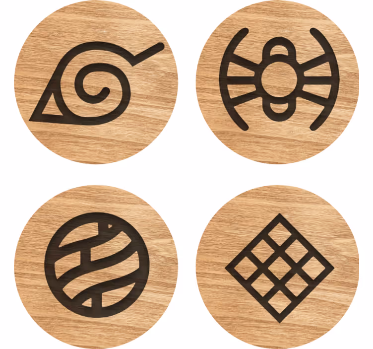 Dessous de verre geek cercles en bois symboliques - TenStickers