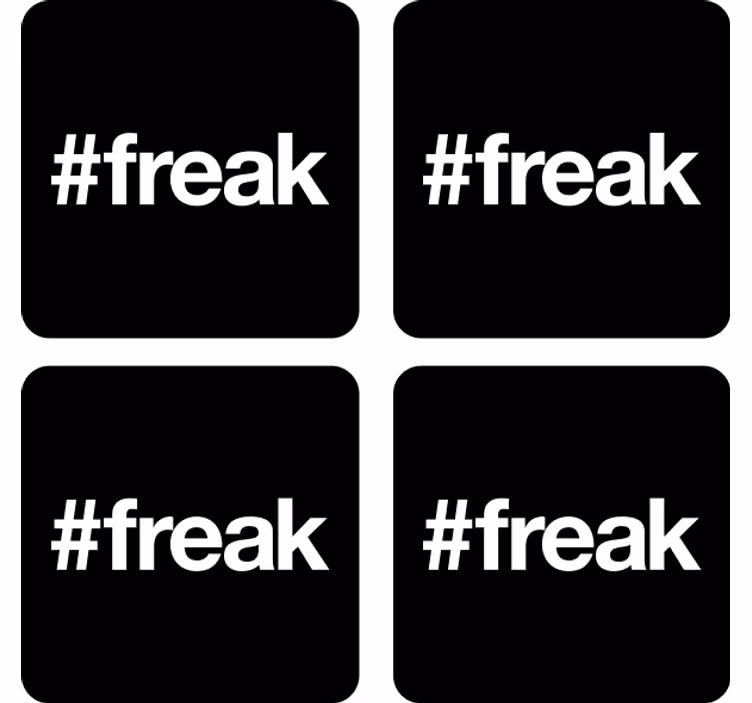 Dessous de verre geek fond noir avec hashtag - TenStickers