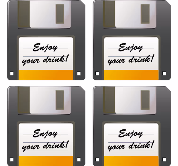 Dessous de verre rappel boisson disquette floppy - TenStickers