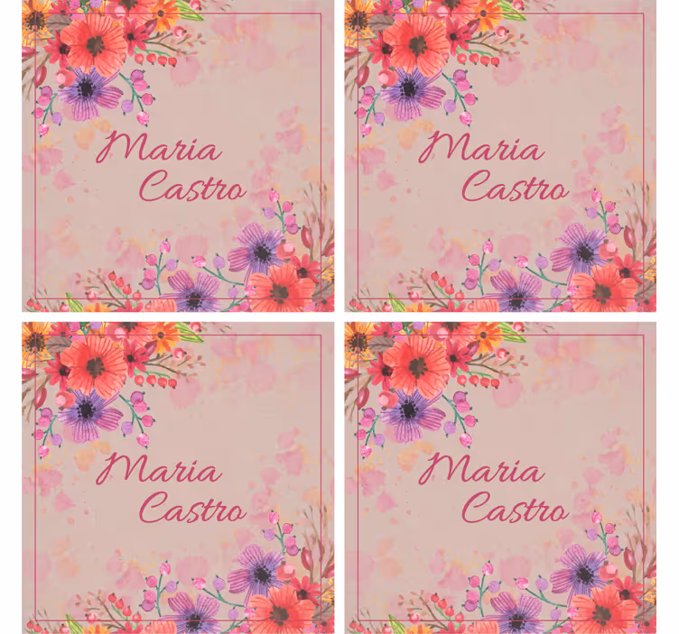 Dessous de verre personnalisable floraux - TenStickers