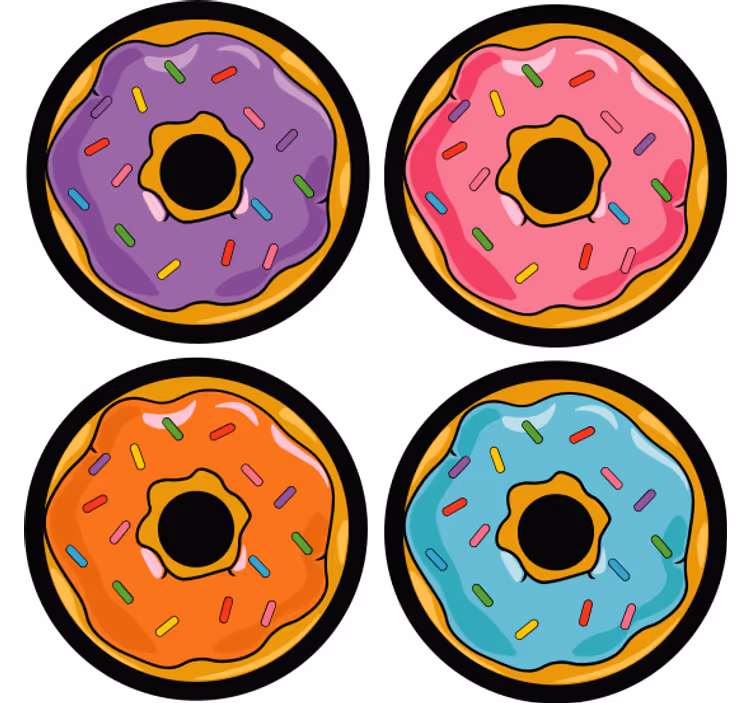 Dessous de verre geek friandises colorées saupoudrées - TenStickers