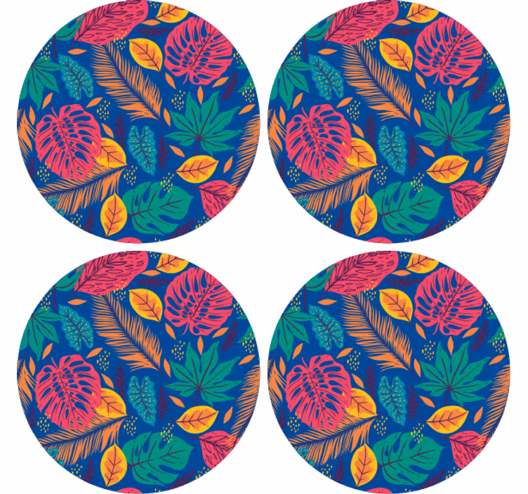 Dessous de verre imprimé feuilles tropicales - TenStickers