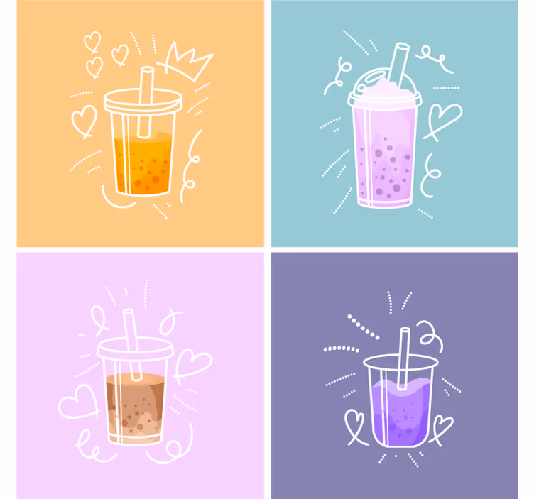Dessous de verre moderne illustrations de boissons colorées - TenStickers