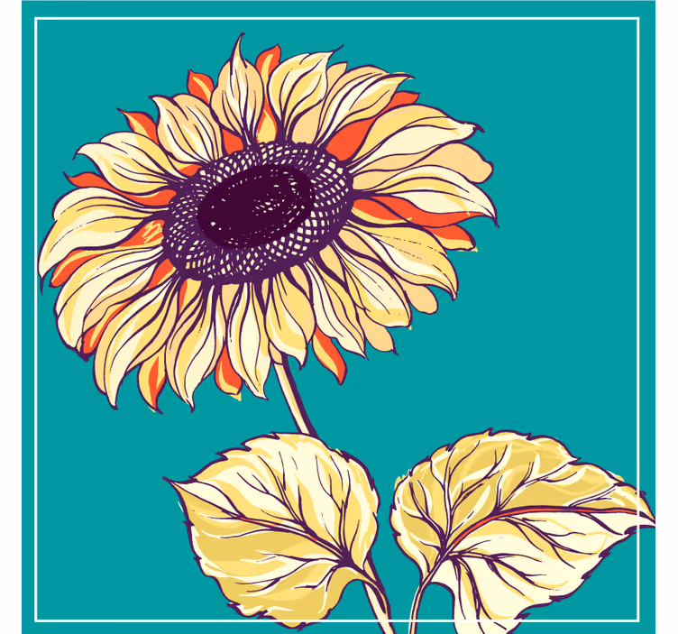 Dessous de verre bière illustration de tournesol Éclatante - TenStickers