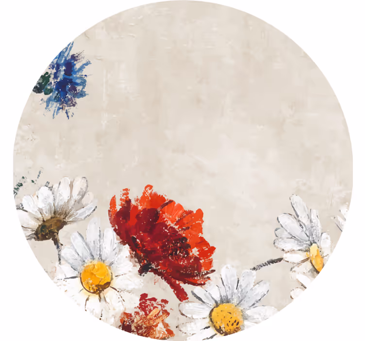 Dessous de verre vintage composition florale vibrante - TenStickers