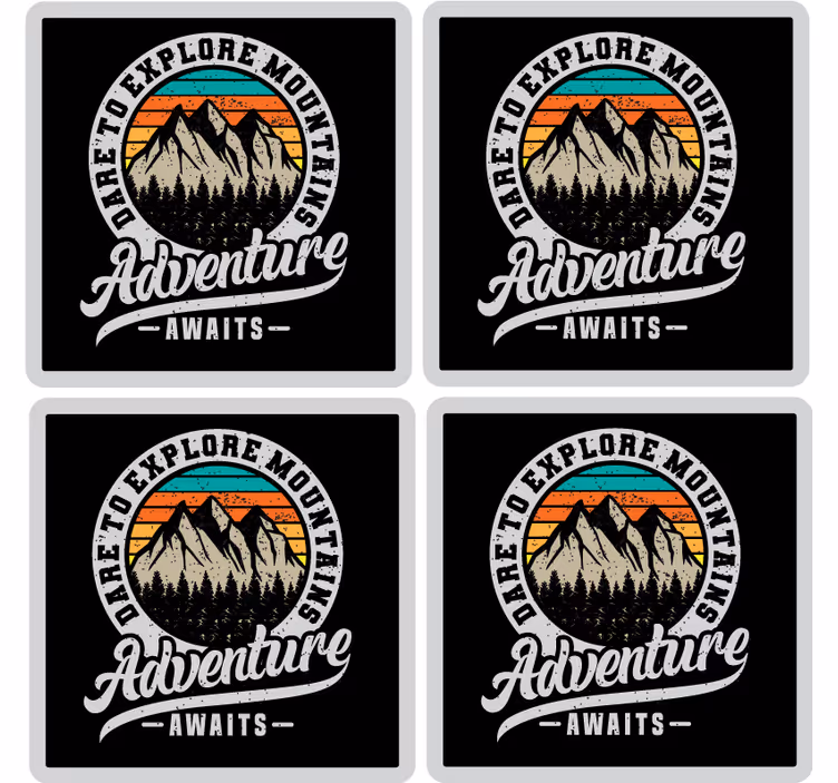 Dessous de verre citation aventure en montagne - TenStickers
