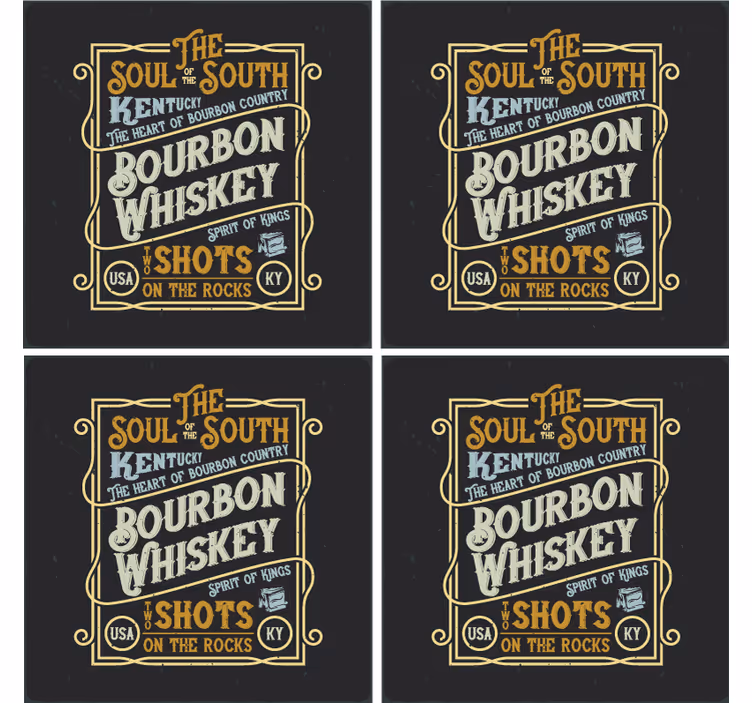 Dessous de verre citation bourbon whisky Âmes - TenStickers