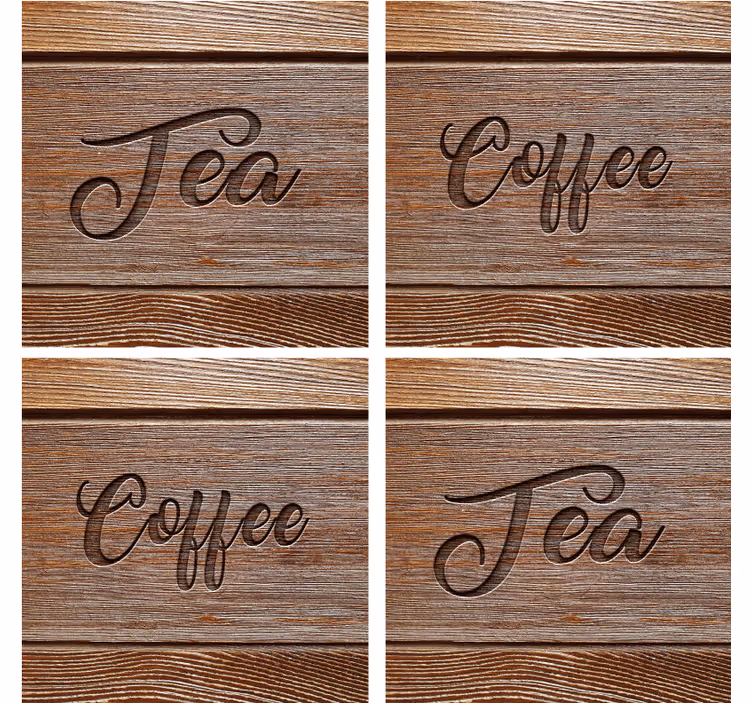 Dessous de verre citation étiquettes boisson en bois - TenStickers