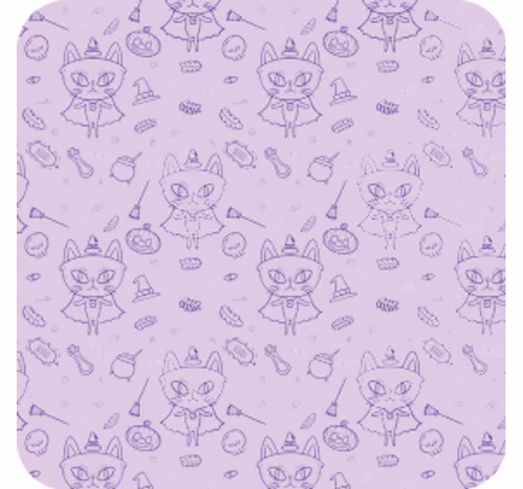 Dessous de verre halloween Éléments de chat fantaisistes - TenStickers