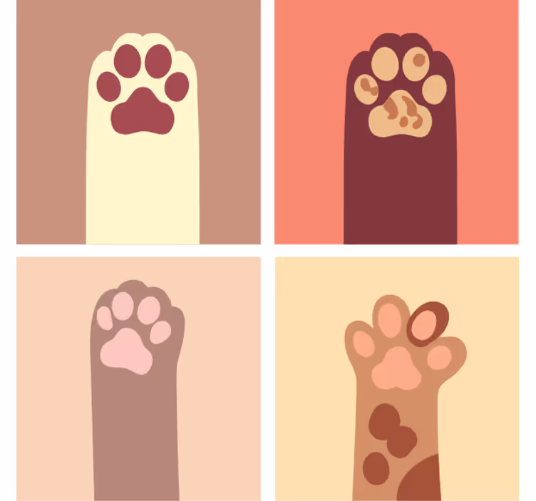 Dessous de verre geek motifs de pattes d'animaux - TenStickers