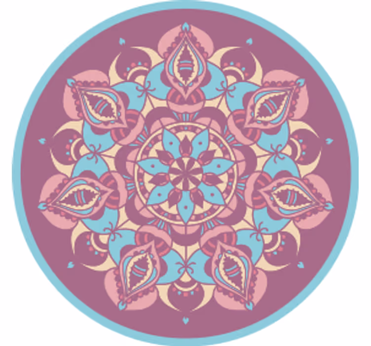 Dessous de verre moderne arrangement floral mandala complexe - TenStickers