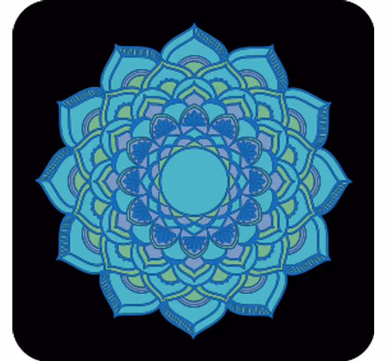Dessous de verre floral bleu intriqué - TenStickers