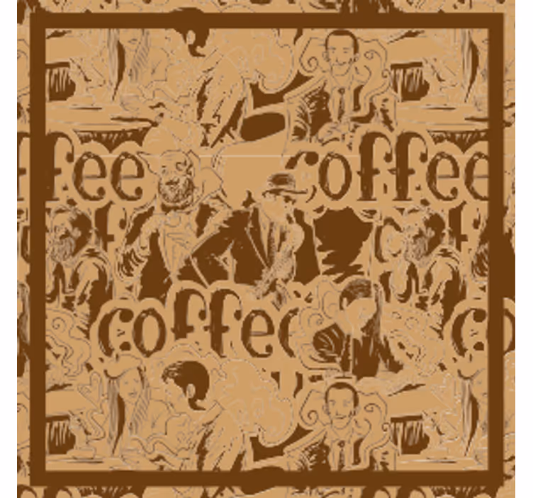 Dessous de verre personnages de café vintage - TenStickers