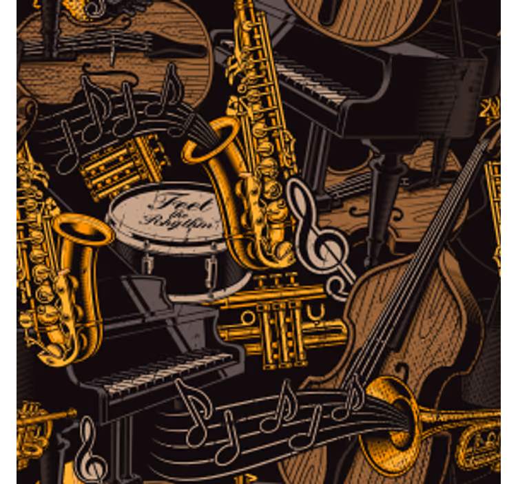 Dessous de verre geek motif instruments de musique - TenStickers