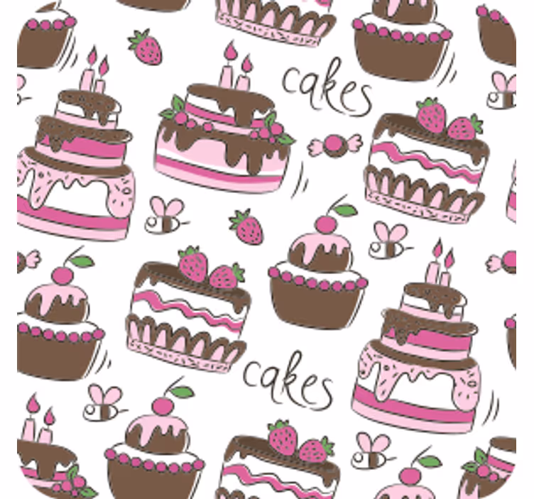 Dessous de verre mariage illustration de dessert fantaisiste - TenStickers