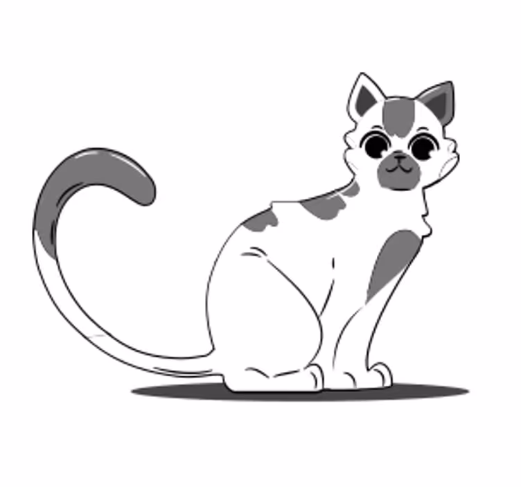 Dessous de verre moderne figurine de chat mignonne - TenStickers