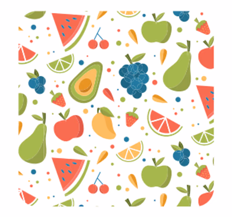 Dessous de verre moderne motif fruits vibrants - TenStickers