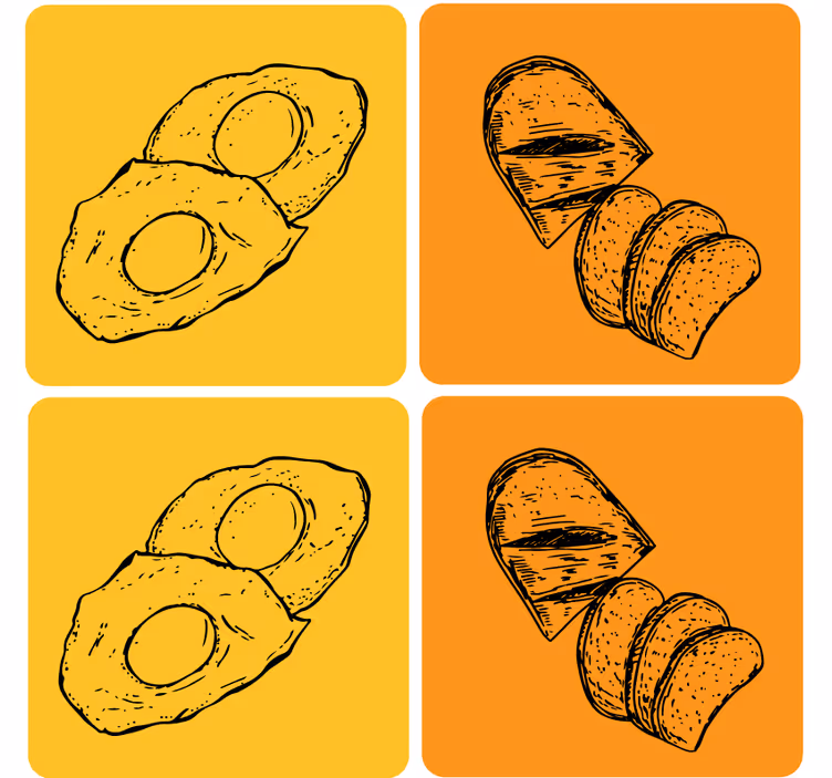 Dessous de verre moderne avocat tranché et pain - TenStickers