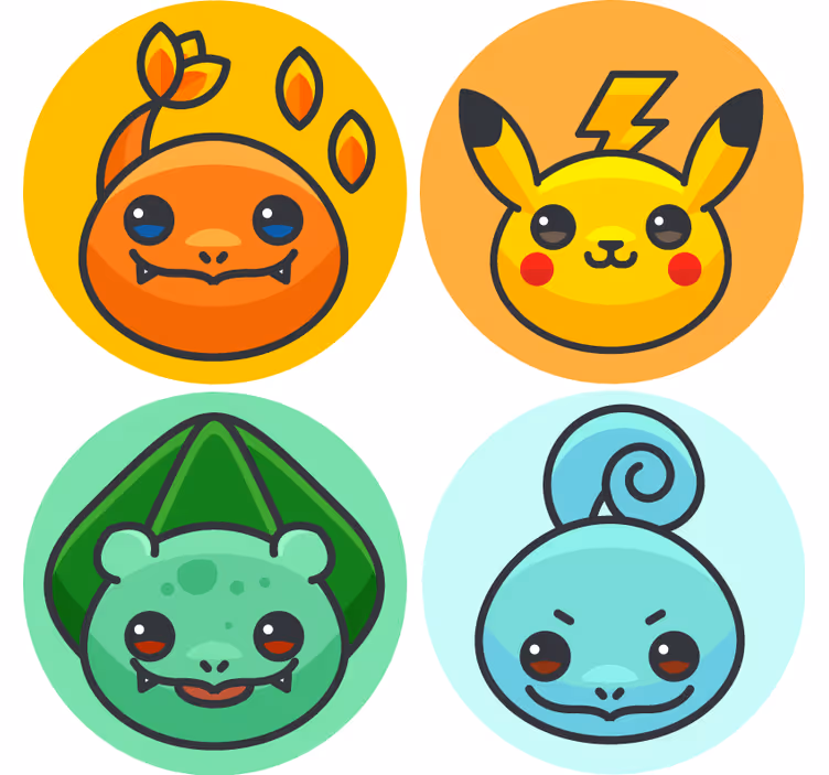 Dessous de verre geek personnages de dessins animés mignons - TenStickers