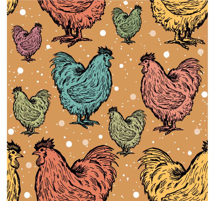 Dessous de verre geek motifs de poules colorées - TenStickers