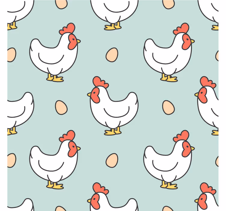 Dessous de verre moderne motif poules et oeufs - TenStickers