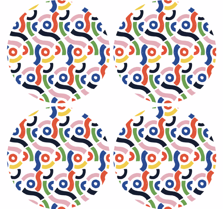 Dessous de verre motifs abstraits colorés - TenStickers