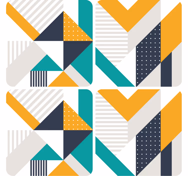 Dessous de verre moderne motifs géométriques colorés - TenStickers