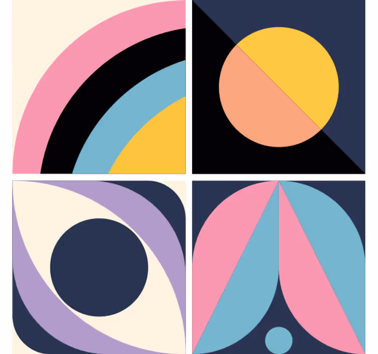 Dessous de verre moderne blocs de couleurs géométriques - TenStickers