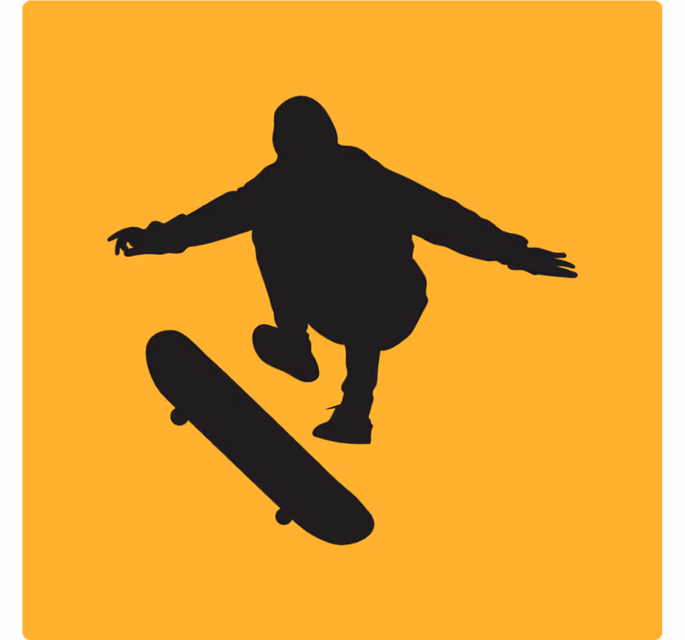 Dessous de verre vintage silhouette de skateur - TenStickers