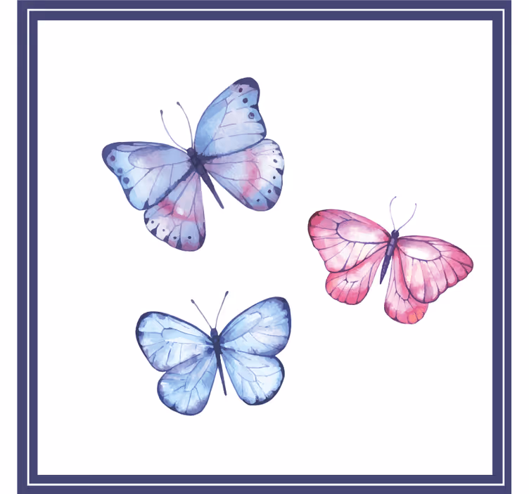 Dessous de verre geek arrangement de papillons colorés - TenStickers