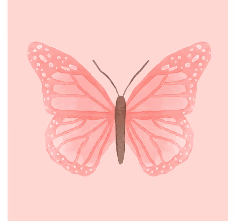 Dessous de verre vintage illustration papillon rose - TenStickers