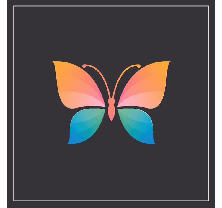 Dessous de verre geek symbole de papillon coloré - TenStickers